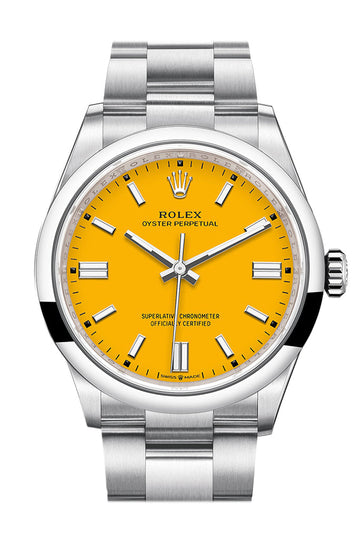 Rolex Oyster Perpetual 36 Yellow Dial Oyster Bracelet Watch - Ref # 126000