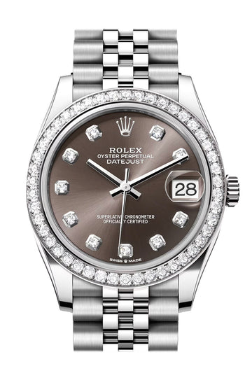 Rolex Datejust 31 Dark Grey Diamond Dial Jubilee Ladies Watch - Ref # 278384RBR 278384RBR-0010