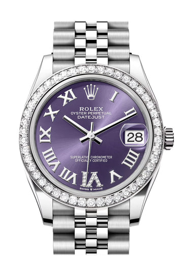Rolex Datejust 31 Aubergine Diamond Dial Jubilee Ladies Watch - Ref # 278384RBR 278384RBR-0030