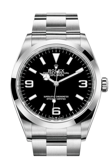 Rolex Explorer I 36 Black Dial Stainless Steel Watch - Ref # 124270