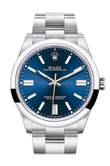 Rolex Oyster Perpetual 41 Blue Dial Oyster Bracelet Watch - Ref # 124300
