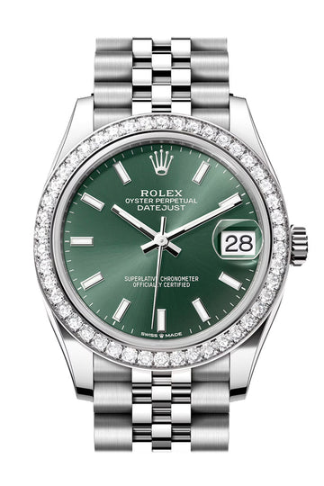 Rolex Datejust 31 Green Dial Jubilee Ladies Watch - Ref # 278384RBR 278384RBR-0022