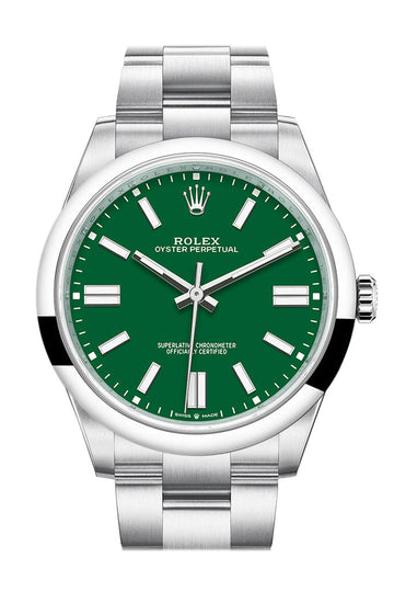 Rolex Oyster Perpetual 41 Green Dial Oyster Bracelet Watch - Ref # 124300