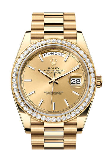 Rolex Day-Date 40 Champagne Dial Yellow Gold President Watch - Ref # 228348RBR 228348