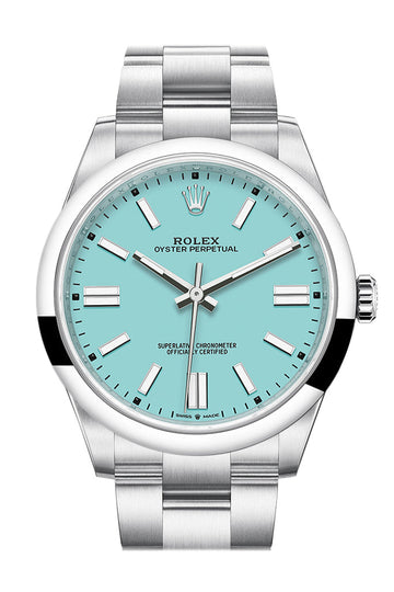 Rolex Oyster Perpetual 41 Turquoise Dial Oyster Bracelet Watch - Ref # 124300
