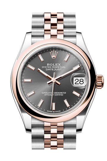 Rolex Datejust 31 Slate Dial Rose Gold Steel Jubilee Ladies Watch - Ref # 278241 278241-0016