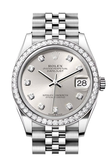 Rolex Datejust 31 Silver Diamond Dial Jubilee Ladies Watch - Ref # 278384RBR 278384RBR-0034