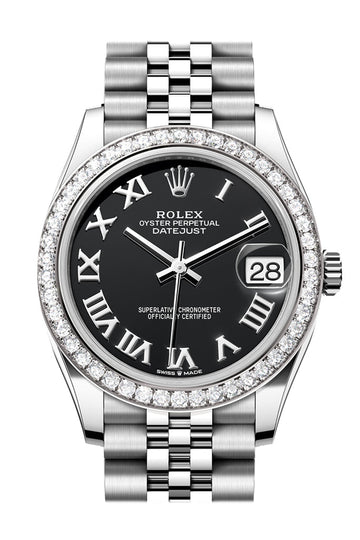 Rolex Datejust 31 Black Roman Dial Jubilee Ladies Watch - Ref # 278384RBR 278384RBR-0002