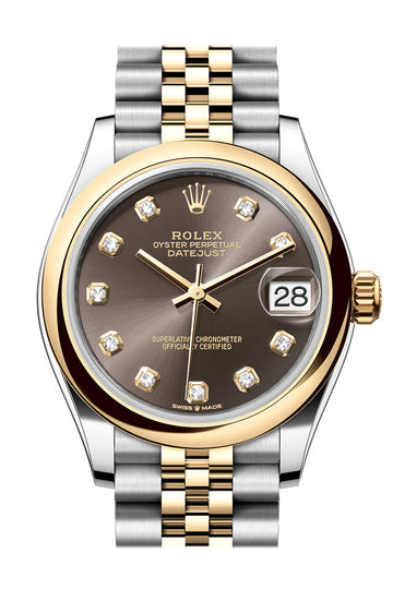 Rolex Datejust 31 Dark Grey Diamond Dial Yellow Gold Steel Jubilee Ladies Watch - Ref # 278243 278243-0022