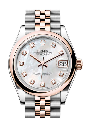 Rolex Datejust 31 Mother Of Pearl Diamond Dial Rose Gold Steel Jubilee Ladies Watch - Ref # 278241 278241-0026
