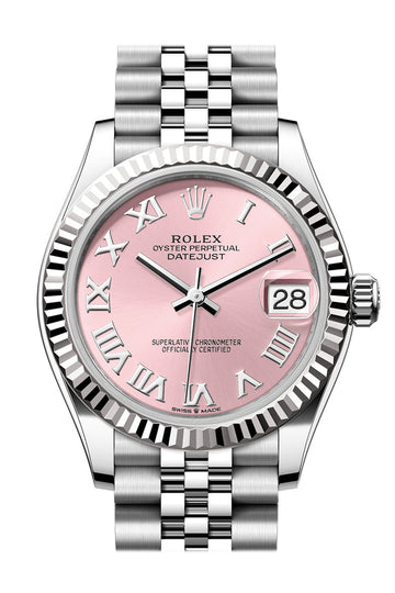 Rolex Datejust 31 Pink Roman Fluted Bezel Jubilee Ladies Watch - Ref # 278274 278274-0020