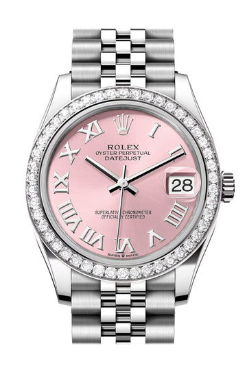 Rolex Datejust 31 Pink Roman Dial Jubilee Ladies Watch - Ref # 278384RBR 278384RBR-0024