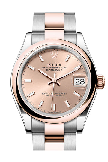 Rolex Datejust 31 Rose Colour Dial Rose Gold Steel Jubilee Ladies Watch - Ref # 278241 278241-0009