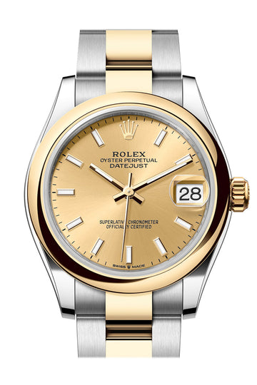 Rolex Datejust 31 Champagne Dial Yellow Gold Steel Ladies Watch - Ref # 278243 278243-0013