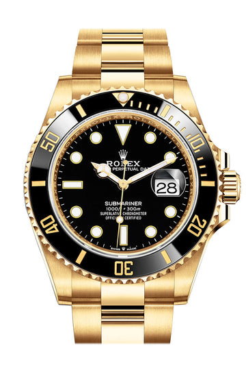 Rolex Submariner 41 Black Dial 18K Yellow Gold Bracelet Automatic Watch - Ref # 126618LN New Release 2020