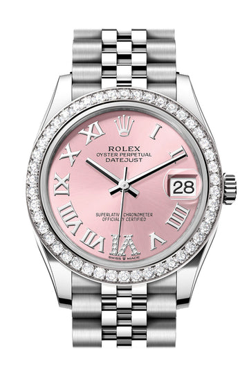 Rolex Datejust 31 Pink Roman Dial Jubilee Ladies Watch - Ref # 278384RBR 278384RBR-0028