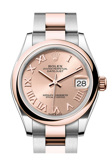 Rolex Datejust 31 Rose Colour Roman Dial Rose Gold Steel Ladies Watch - Ref # 278241 278241-0005