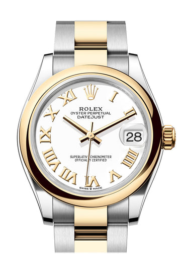 Rolex Datejust 31 White Roman Dial Yellow Gold Steel Ladies Watch - Ref # 278243 278243-0001