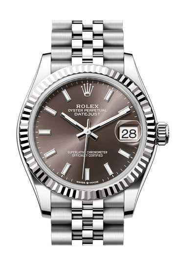 Rolex Datejust 31 Brown Dial Fluted Bezel Jubilee Ladies Watch - Ref # 278274 278274-0016