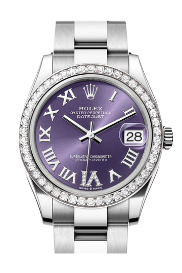 Rolex Datejust 31 Aubergine Roman Dial Ladies Watch - Ref # 278384RBR 278384RBR-0029