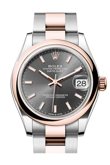 Rolex Datejust 31 Slate Dial Rose Gold Steel Ladies Watch - Ref # 278241 278241-0017