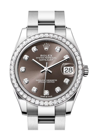 Rolex Datejust 31 Dark Grey Diamond Dial Ladies Watch - Ref # 278384RBR 278384RBR-0009