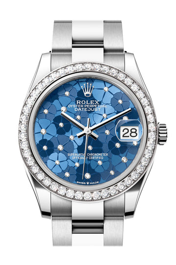 Rolex Datejust 31 Blue Floral Motif Diamond Dial Ladies Watch - Ref # 278384RBR 278384RBR-0039