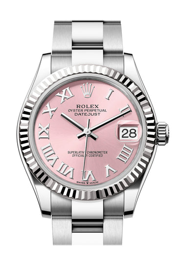 Rolex Datejust 31 Pink Roman Dial Fluted Bezel Ladies Watch - Ref # 278274 278274-0019