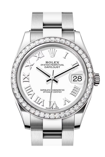 Rolex Datejust 31 White Roman Dial Ladies Watch - Ref # 278384RBR 278384RBR-0013