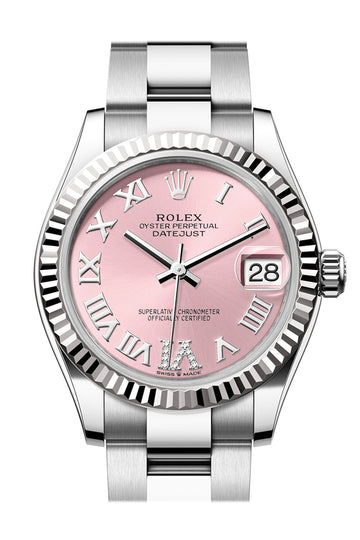Rolex Datejust 31 Pink Roman Dial Fluted Bezel Ladies Watch - Ref # 278274 278274-0023