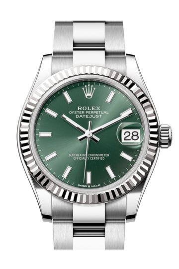 Rolex Datejust 31 Green Dial Fluted Bezel Ladies Watch - Ref # 278274 278274-0017