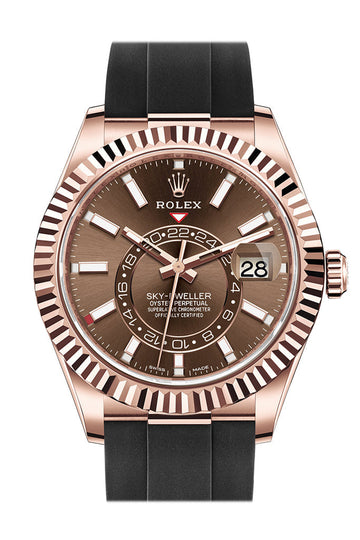 ROLEX Sky-Dweller 42 Chocolate Dial 18K Rose Gold Watch - Ref # 326235