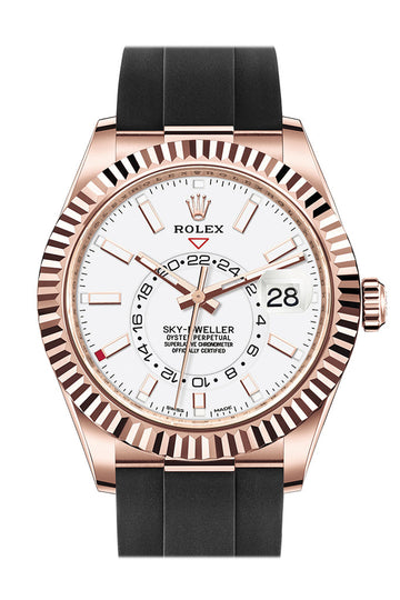 ROLEX Sky-Dweller 42 White Dial 18K Rose Gold Watch - Ref # 326235