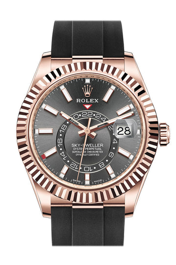 ROLEX Sky-Dweller 42 Rhodium Dial 18K Rose Gold Watch - Ref # 326235