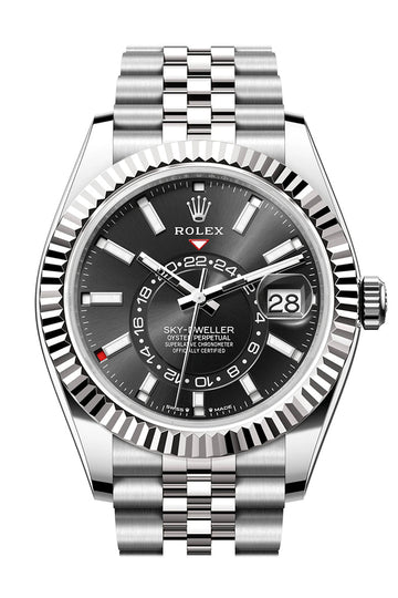 Rolex Sky Dweller 42 Black Dial Oyster Stainless Steel Jubilee Mens Watch - Ref # 336934