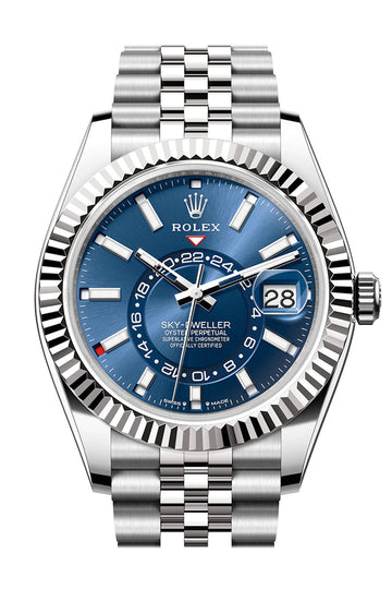 Rolex Sky Dweller 42 Blue Dial Stainless Steel Jubilee Mens Watch - Ref # 336934