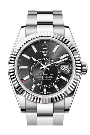 Rolex Sky Dweller 42 Black Dial Stainless Steel Oyster Mens Watch - Ref # 336934