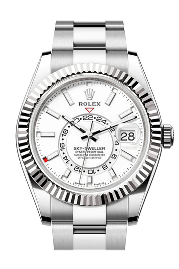 Rolex Sky Dweller 42 White Dial Stainless Steel Oyster Mens Watch - Ref # 336934