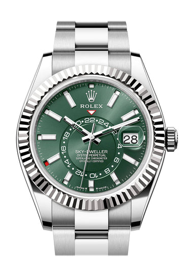 Rolex Sky Dweller 42 Mint Green Dial Stainless Steel Oyster Mens Watch - Ref # 336934