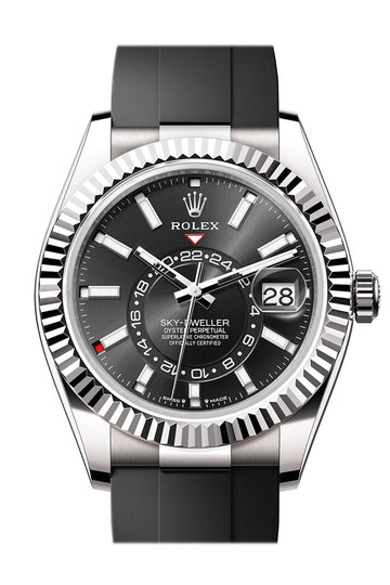 Rolex Sky Dweller 42 Black Dial White Gold Mens Watch - Ref # 336239