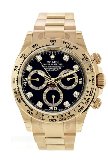 Rolex Cosmograph Daytona Black Diamond Dial Automatic Watch - Ref # 116508