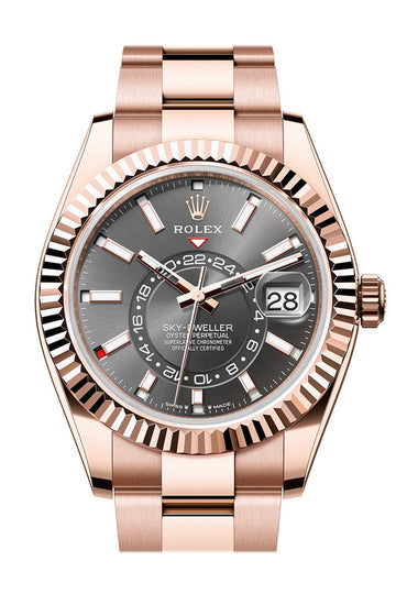 Rolex Sky Dweller 42 Slate Dial Rose Gold Oyster Mens Watch - Ref # 336935