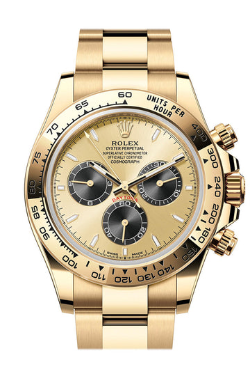 Rolex Daytona 40 Golden and Bright Black Dial Yellow Gold Mens Watch - Ref # 126508