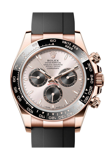 Rolex Daytona 40 Sundust and Bright Black Dial Rose Gold Mens Watch - Ref # 126515LN