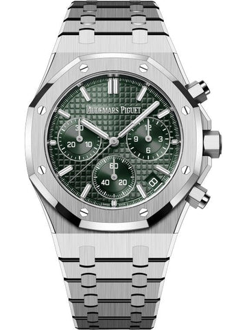 Audemars Piguet Royal Oak Selfwinding Chronograph “50th Anniversary” Steel Bracelet Green Dial (Ref # 26240ST.OO.1320ST.04