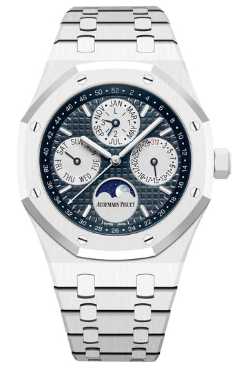 Audemars Piguet Royal Oak White Ceramic Perpetual Calendar Index Dial Watch (Reference # 26579CB.OO.1225CB.01