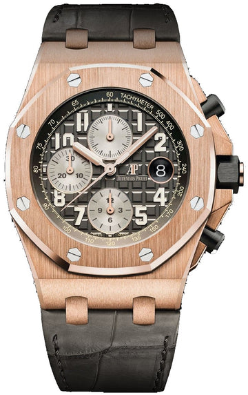 Royal Oak Offshore Chronograph - Rose Gold Crocodile Skin Bracelet - Ref# 26470OR.OO.A125CR.01