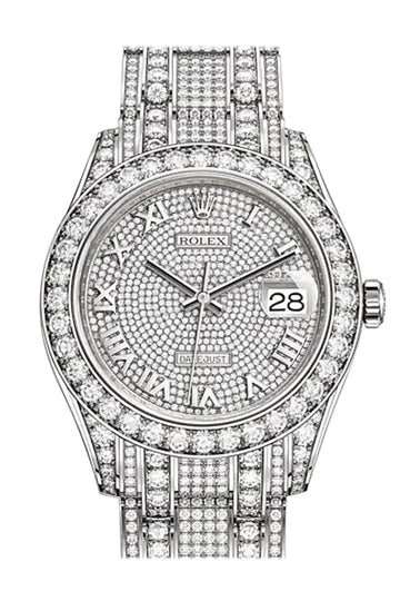 ROLEX Pearlmaster 39 Diamond Pave Dial Pearlmaster Bracelet White Gold Watch - Ref #  86409RBR