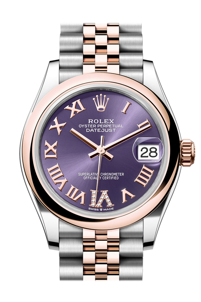 Rolex Datejust 31 Aubergine Diamond Dial Rose Gold Steel Jubilee Ladies Watch - Ref #  278241 278241-0018