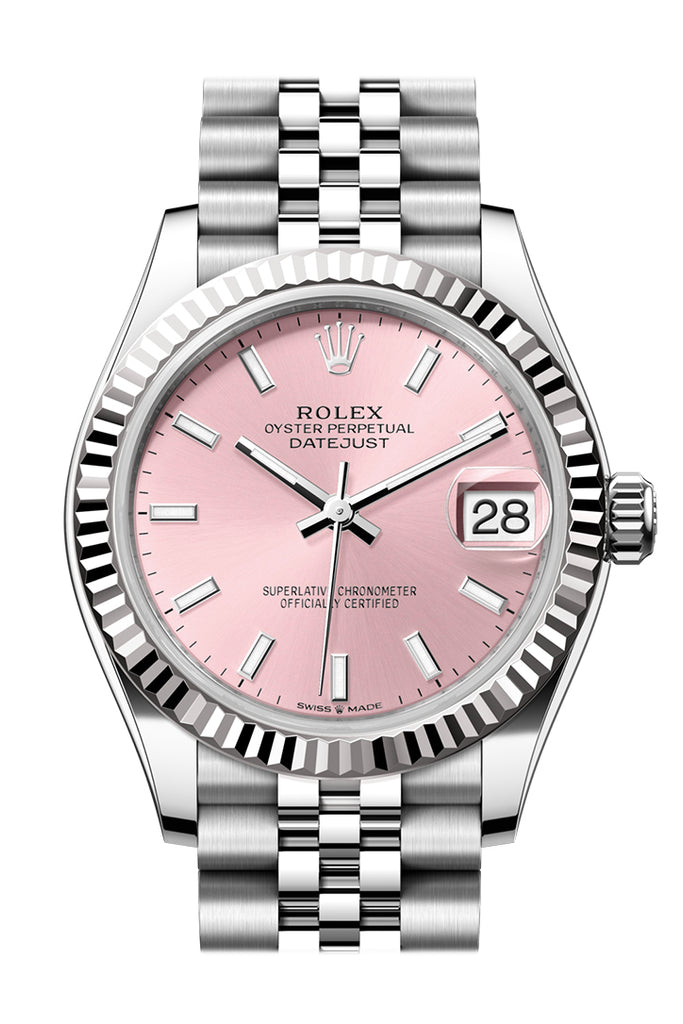 Rolex Datejust 31 Pink Dial Fluted Bezel Jubilee Ladies Watch - Ref #  278274 278274-0014